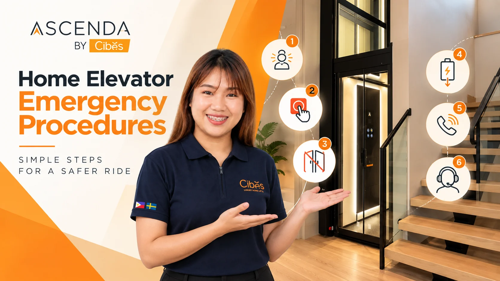 Home Elevator Emergency Procedures with Ascenda by Cibes home lift